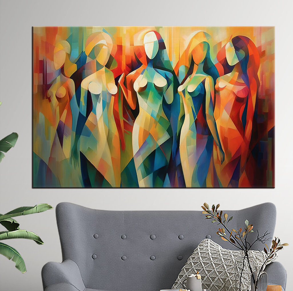 Vrouwen in kleurrijke vlakken — interieur 2