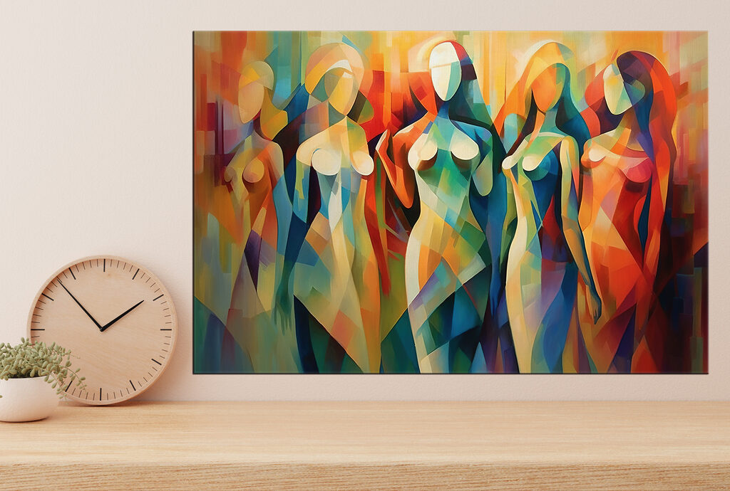 Vrouwen in kleurrijke vlakken — interieur 3