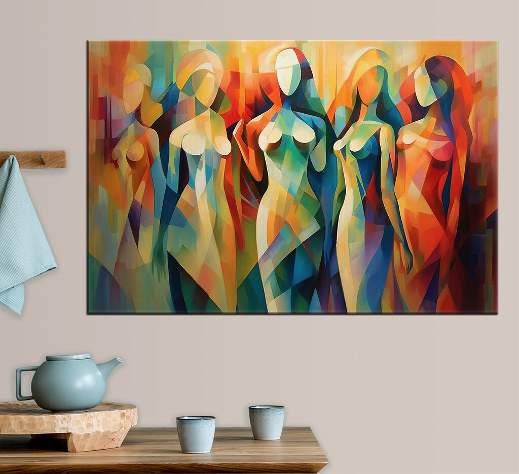 Vrouwen in kleurrijke vlakken — interieur 4