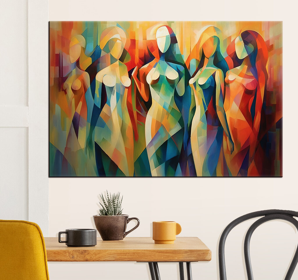 Vrouwen in kleurrijke vlakken — interieur 1