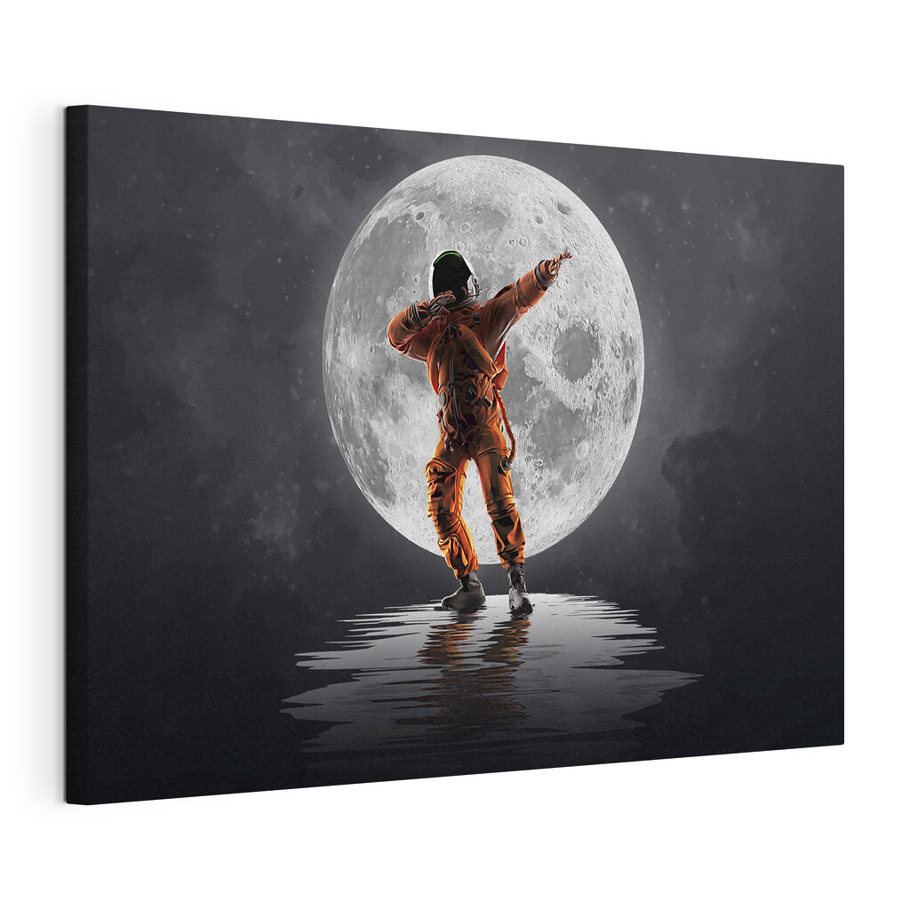Dansen voor de maan, gespannen canvas met doorlopende rand