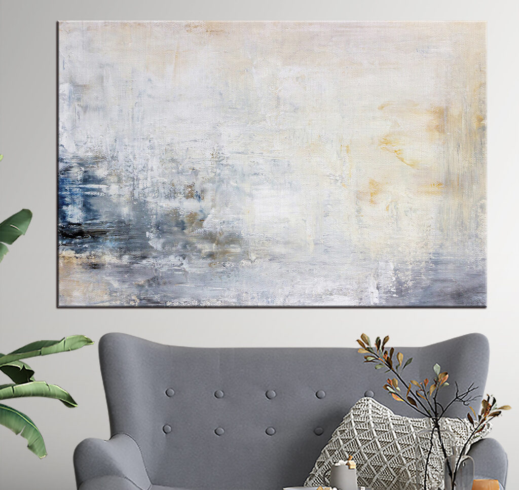 Een witte en blauwe achtergrond in een interieur