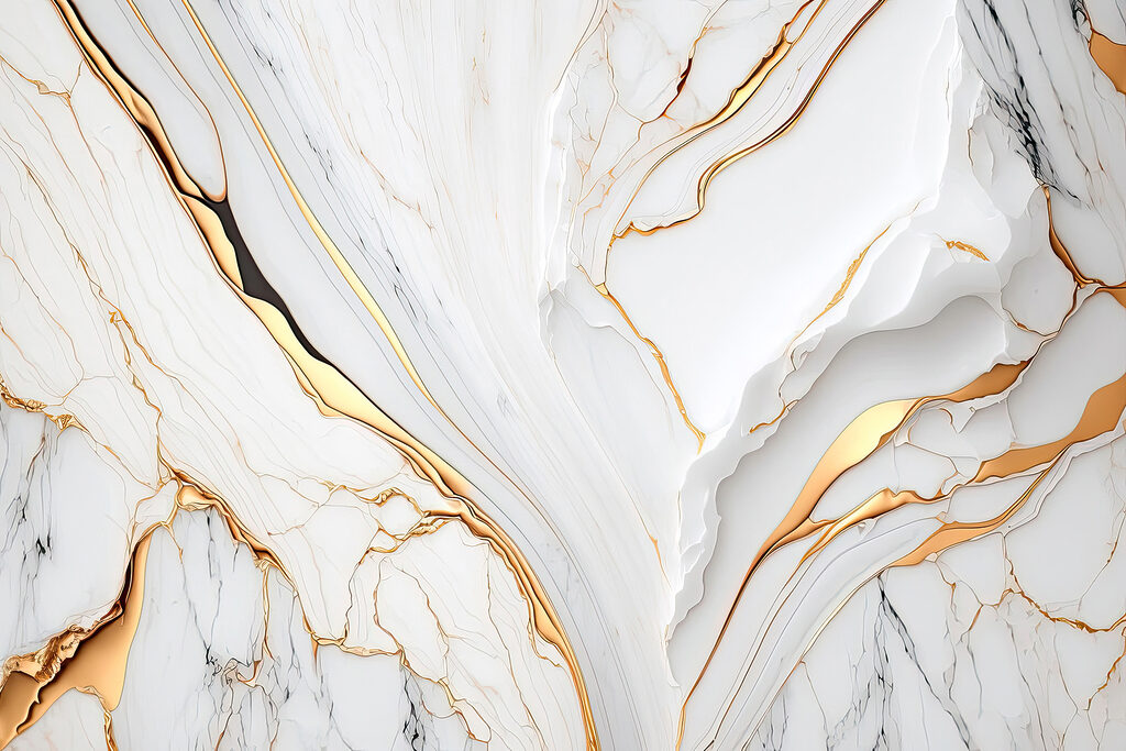 Gouden aders door wit — volledig ontwerp