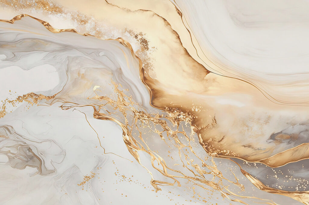 Amberkleurige golven in crème — volledig ontwerp