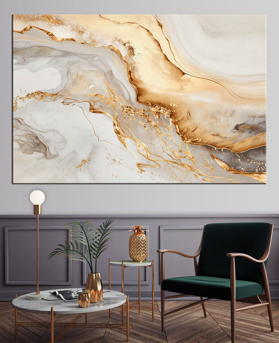 Amberkleurige golven in crème — interieur 2