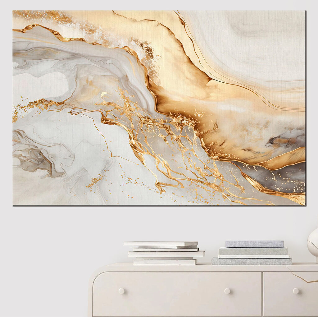 Amberkleurige golven in crème — interieur 1