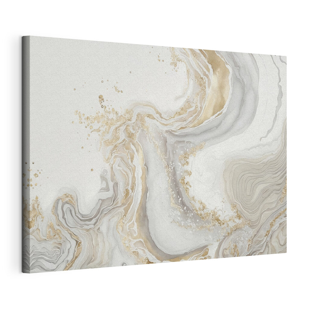 Lagen met gouden spatten, gespannen canvas met doorlopende rand