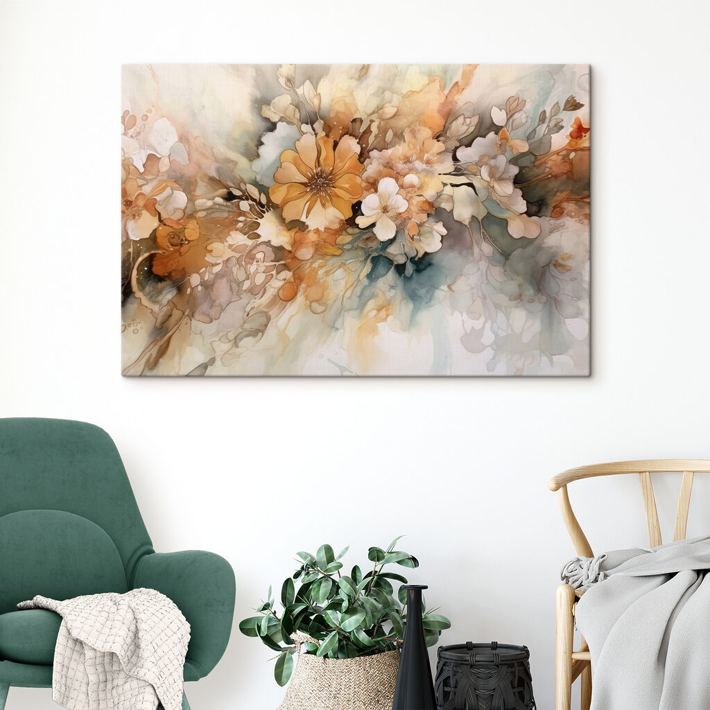 Bloemen in warme aquarel — interieur 3