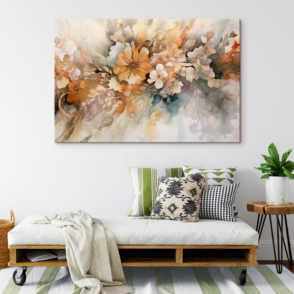 Bloemen in warme aquarel — interieur 4