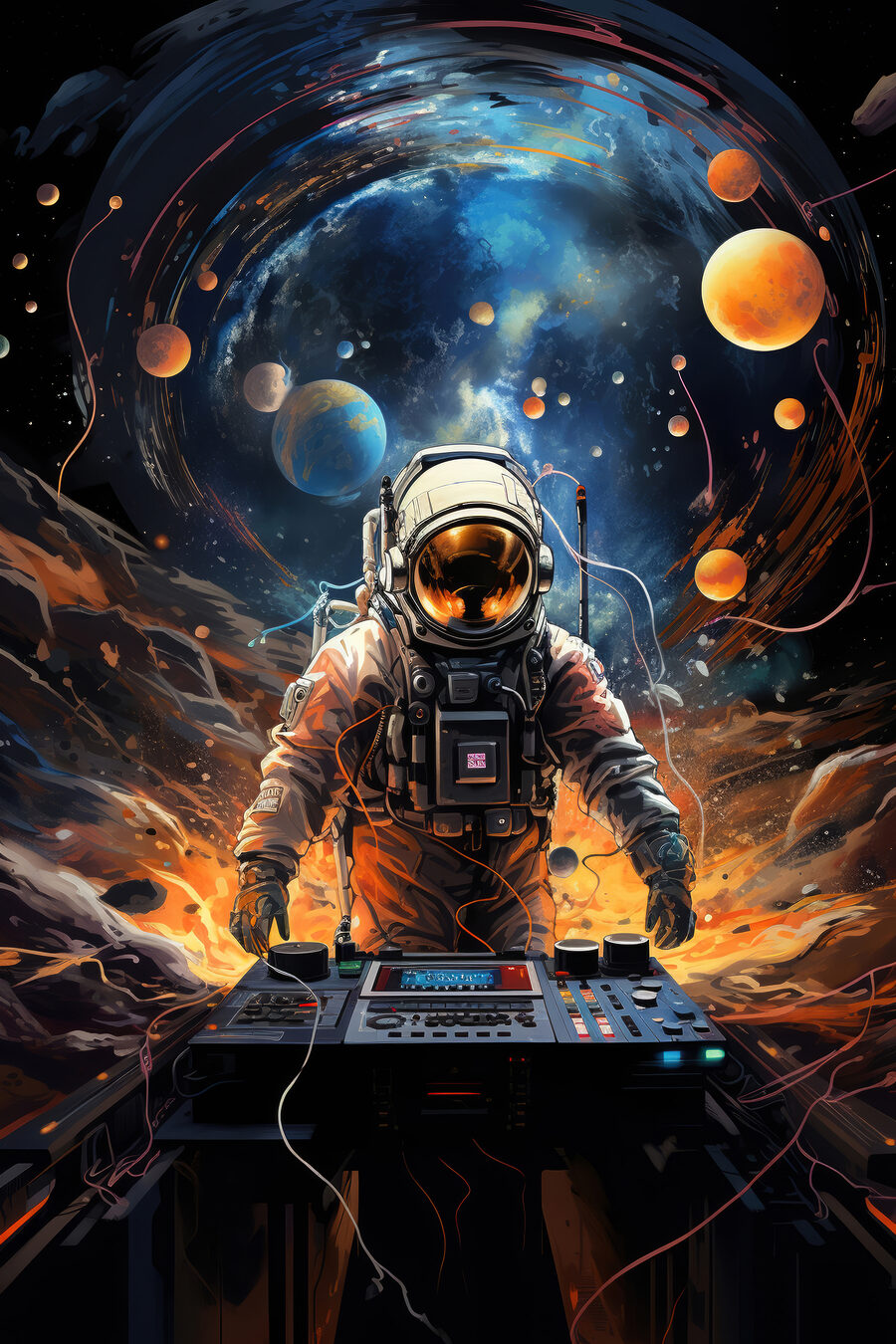 Een dj tussen planeten — volledig ontwerp