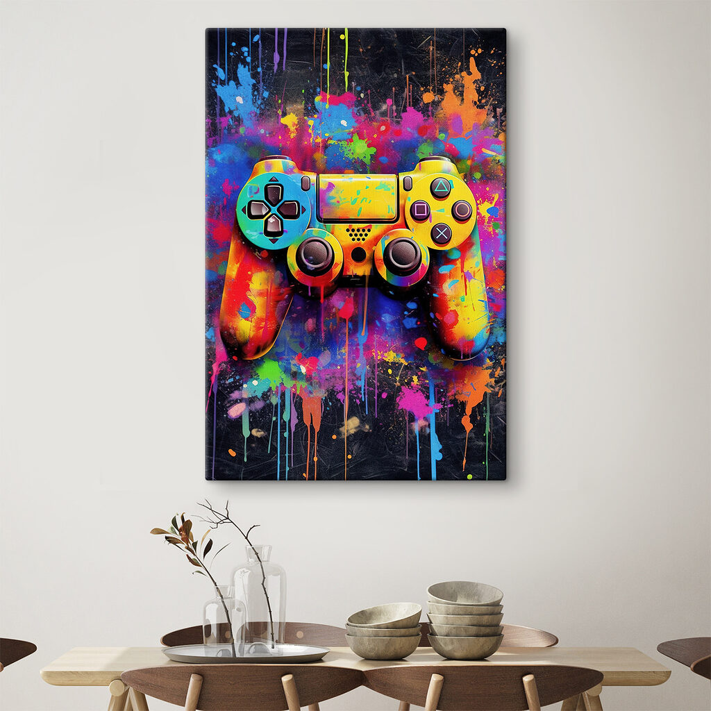 Controller met druipende kleuren — interieur 2