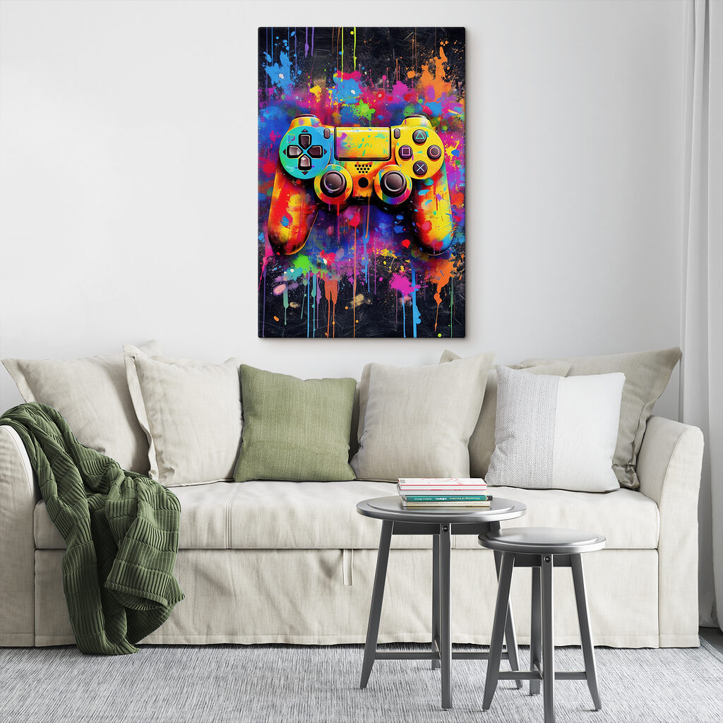 Controller met druipende kleuren — interieur 4