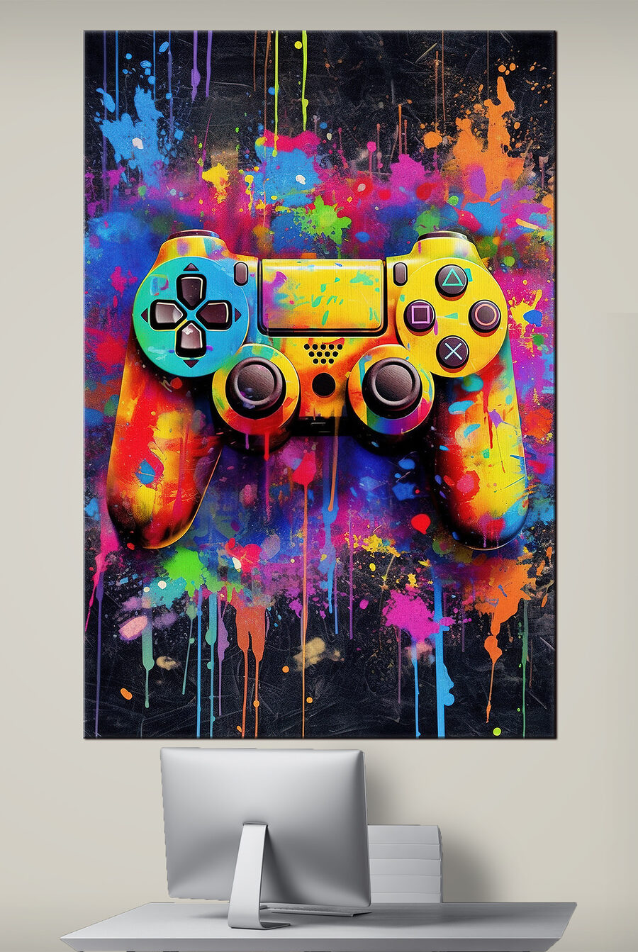 Controller met druipende kleuren — interieur 1