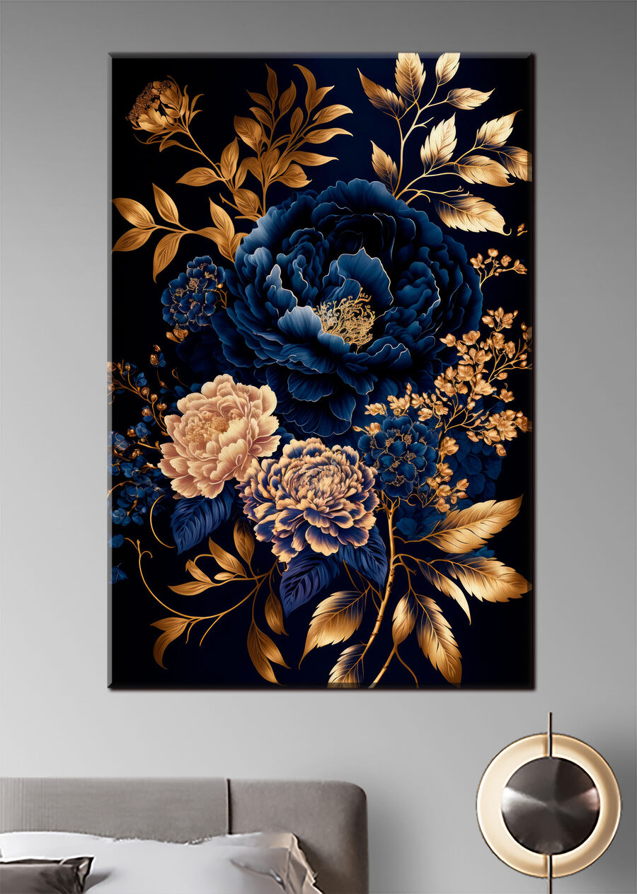 Bloemen in koningsblauw — interieur 2