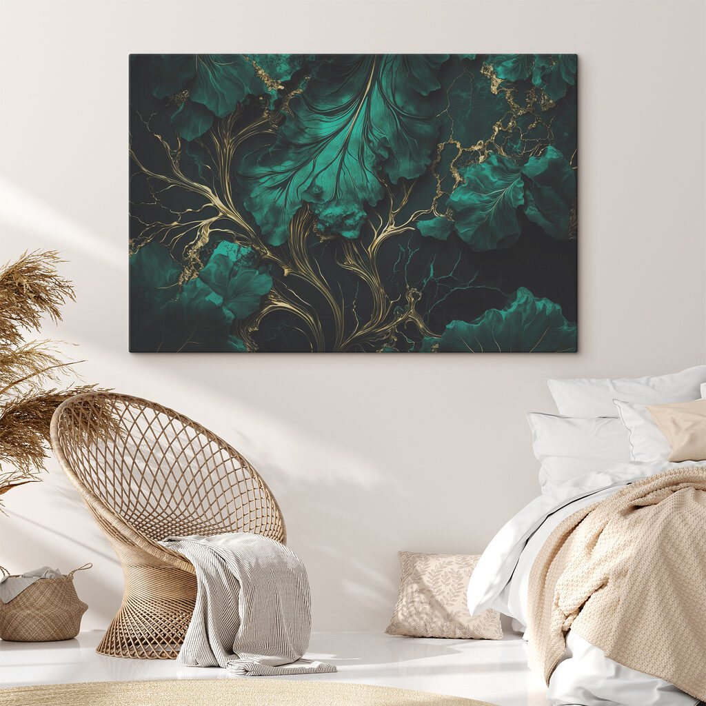 Groene nerven op zwart — interieur 3