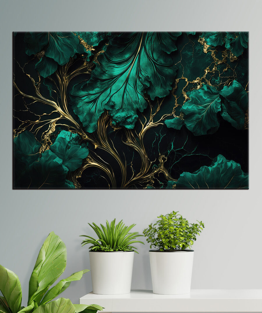 Groene nerven op zwart — interieur 2