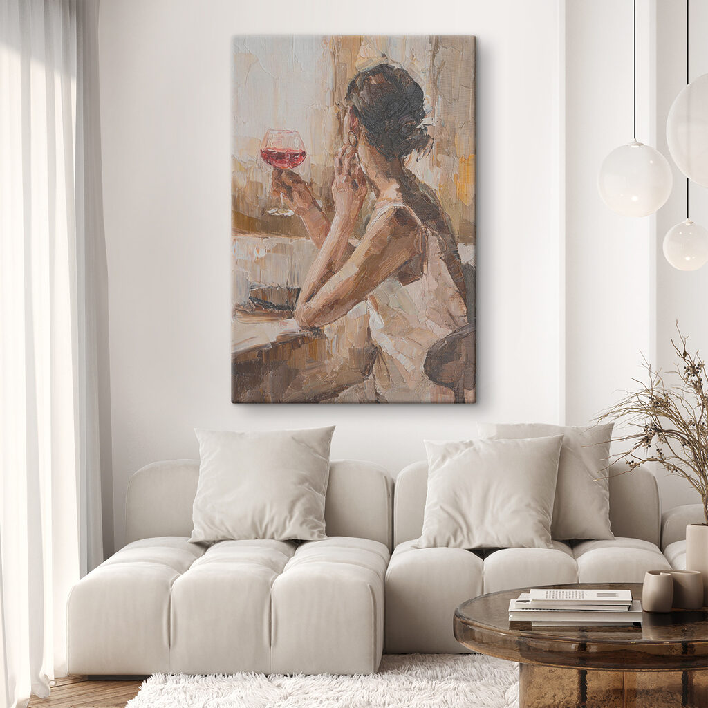 Wijnglas bij het raam — interieur 4