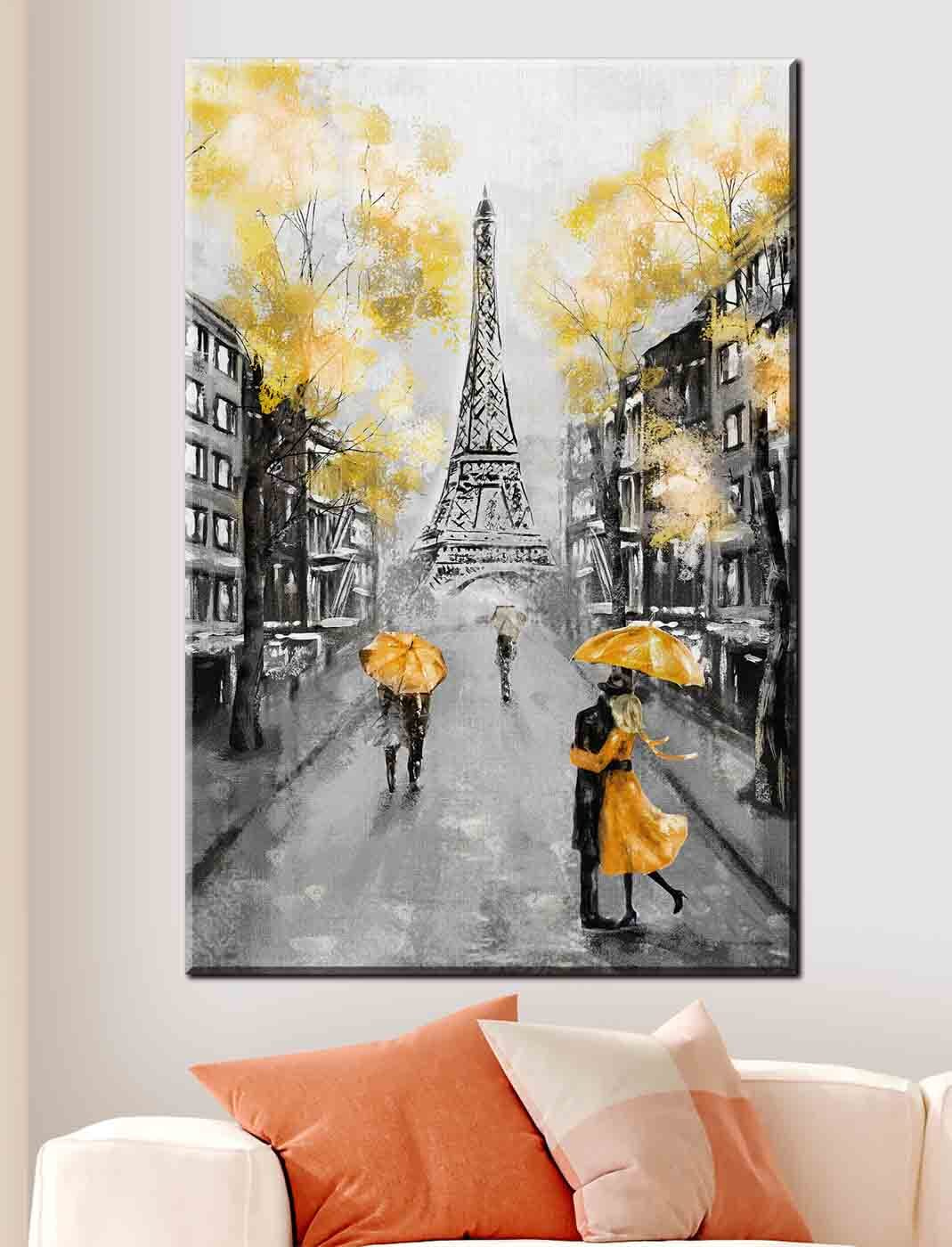 Gele paraplu's in Parijs — interieur 2