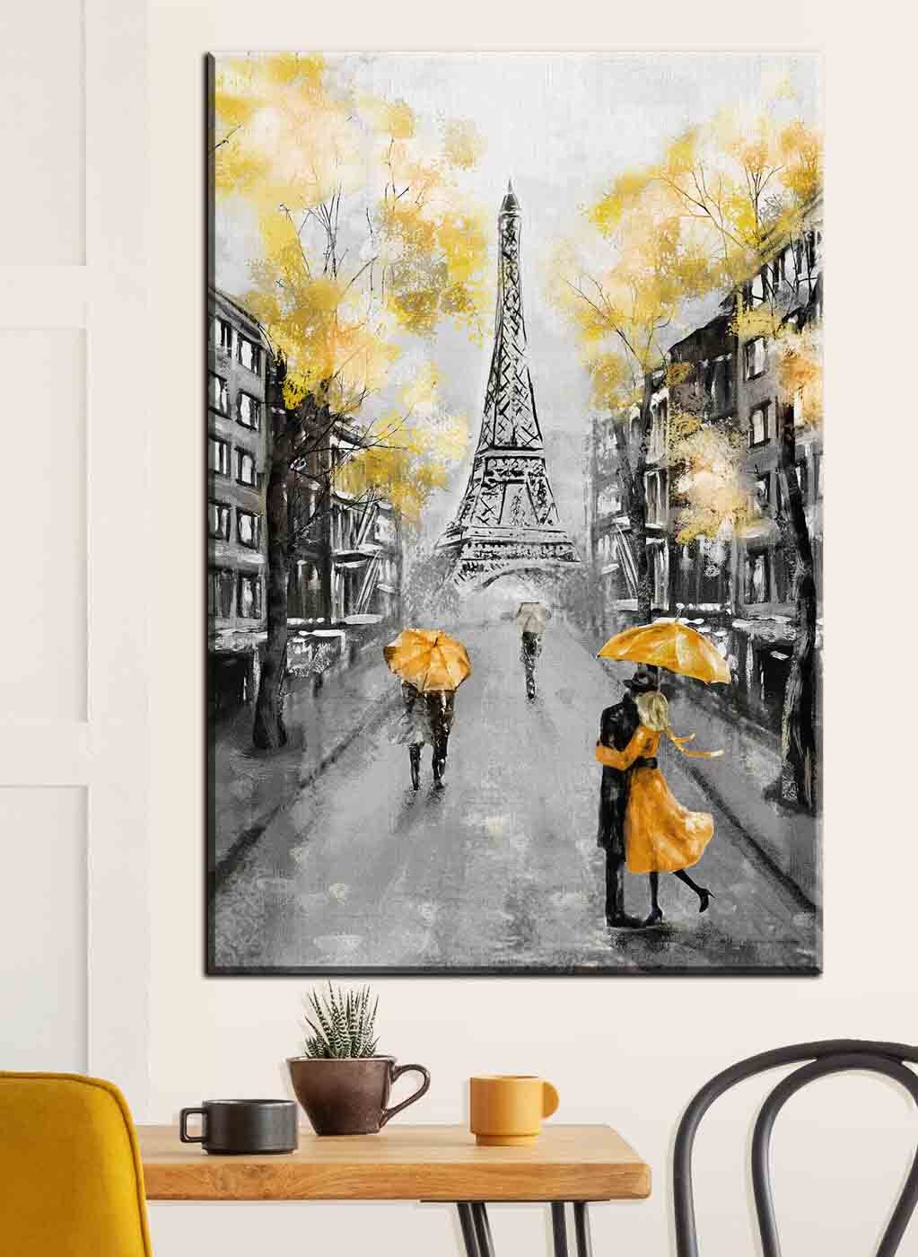Gele paraplu's in Parijs — interieur 1