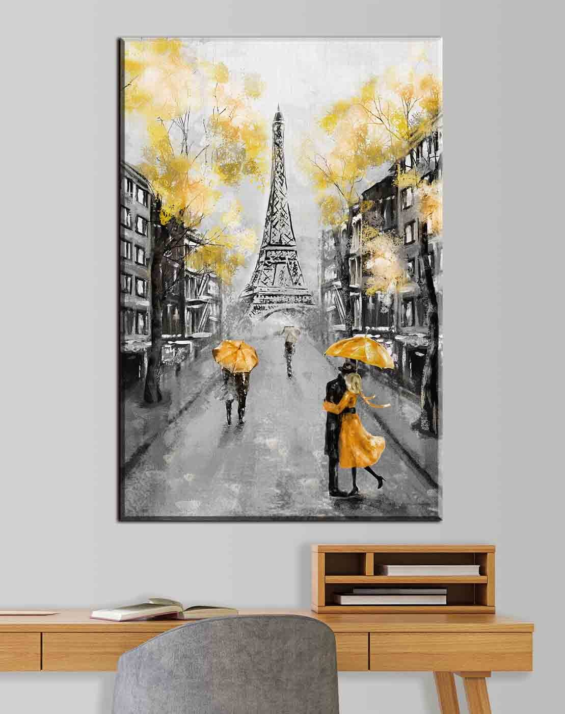 Gele paraplu's in Parijs — interieur 3
