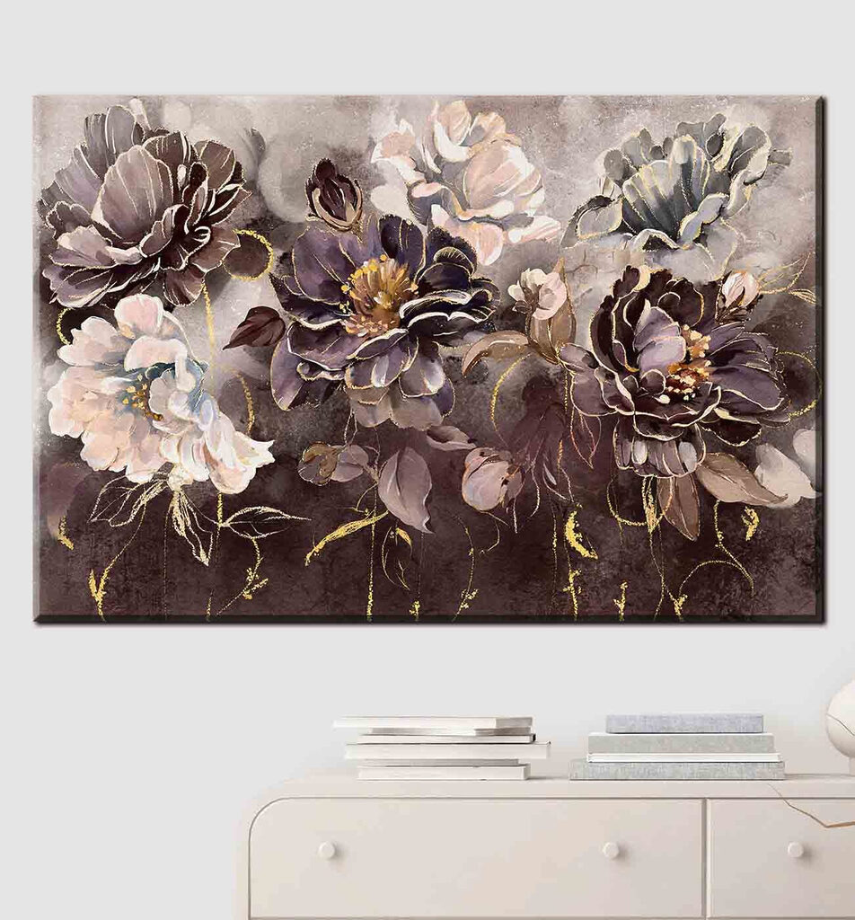 Bloemen in diepe grijstinten — interieur 3