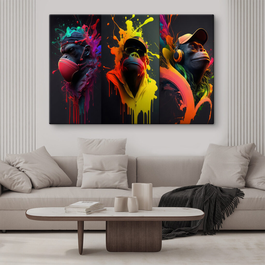 Apen in spattende kleur — interieur 3