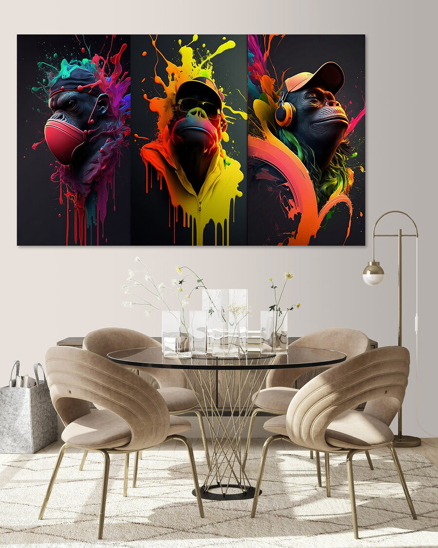 Apen in spattende kleur — interieur 2