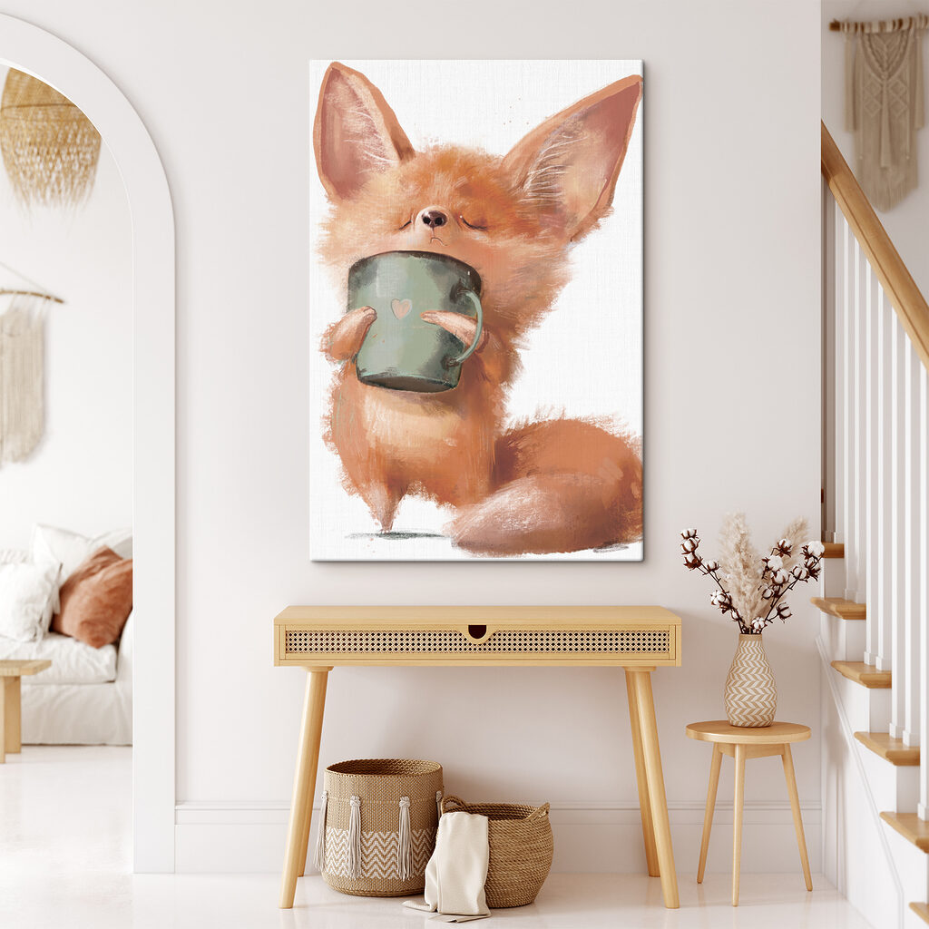 Vos met een mok — interieur 3