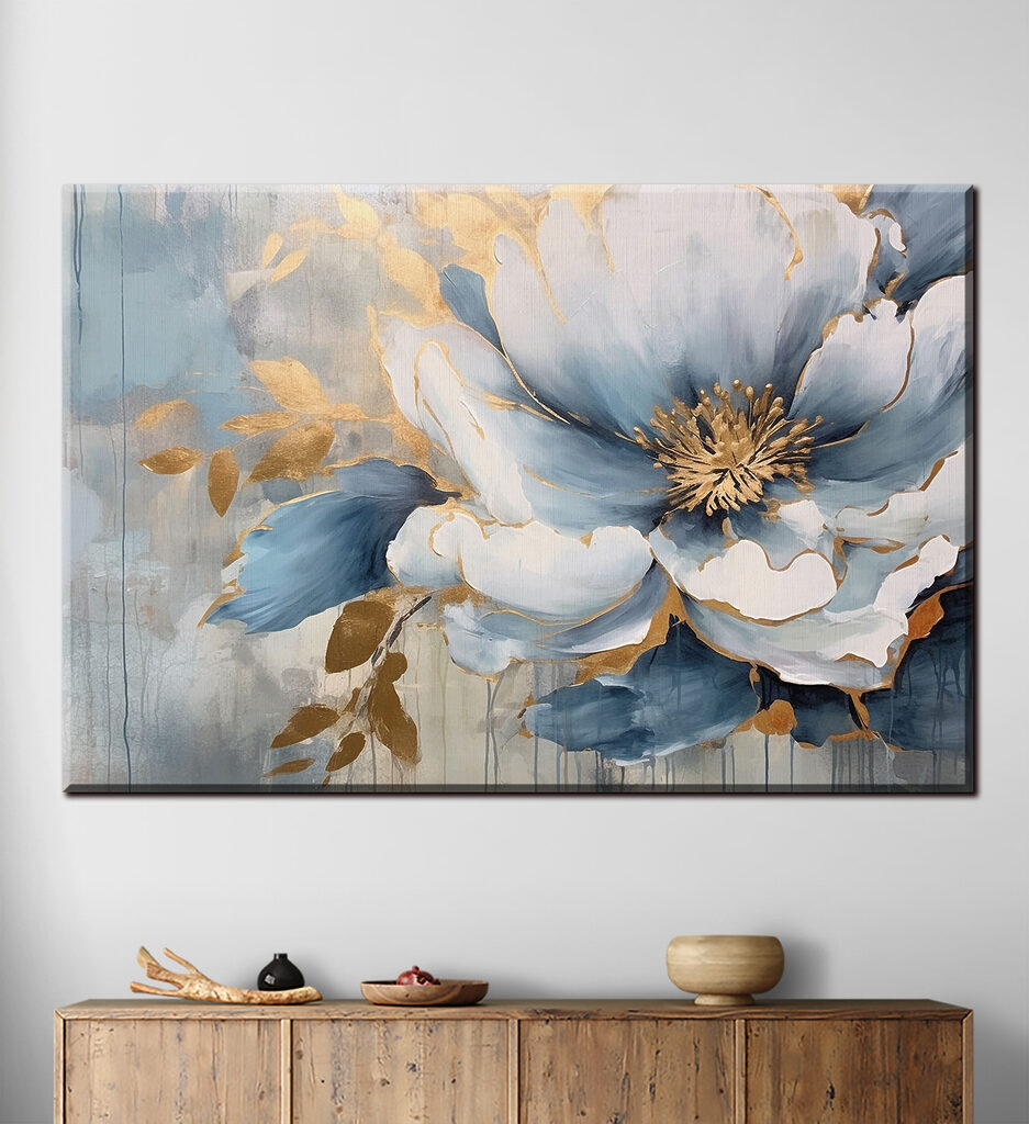 Bloemen met blauwe schaduwen — interieur 2