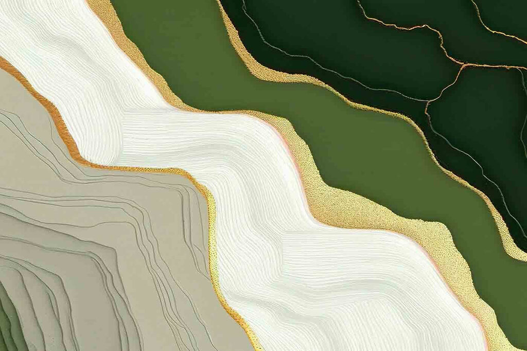 Groene lagen ontmoeten crème — volledig ontwerp