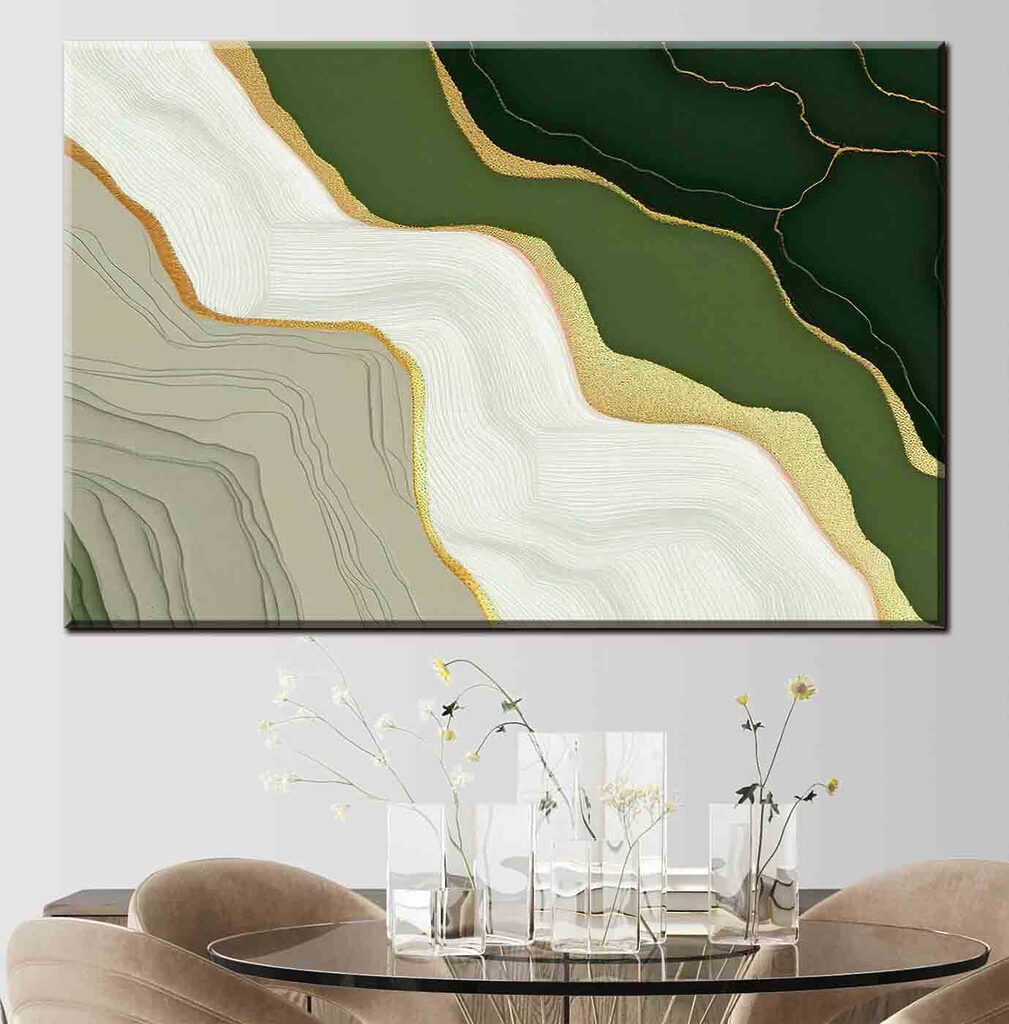 Groene lagen ontmoeten crème — interieur 1