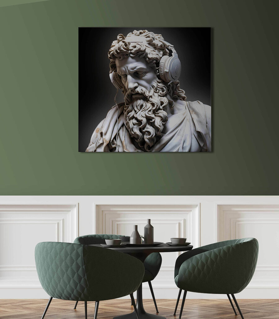 Koptelefoon op klassieke schouders — interieur 2