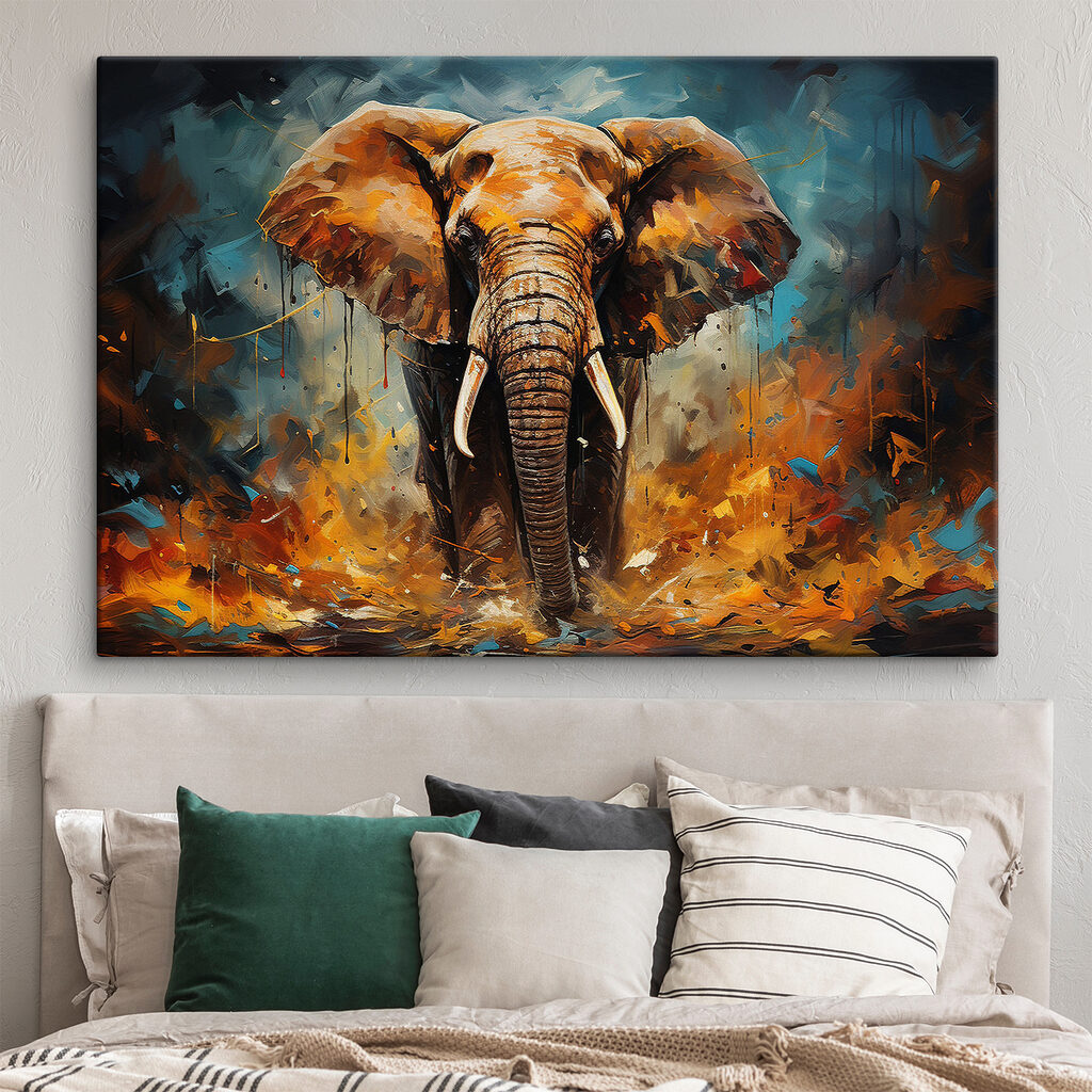 Olifant in oranje verf — interieur 4