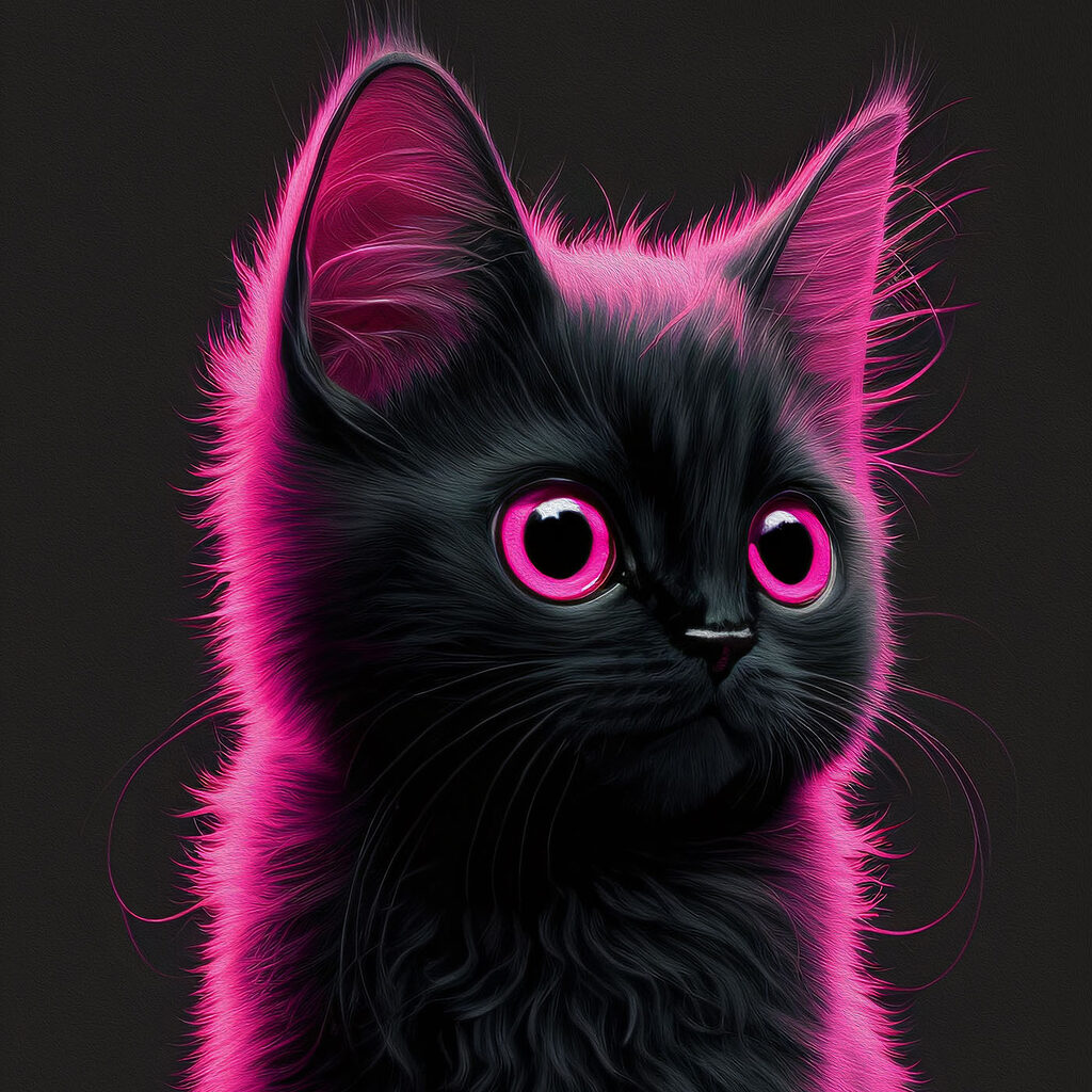 Katje in roze neon — volledig ontwerp