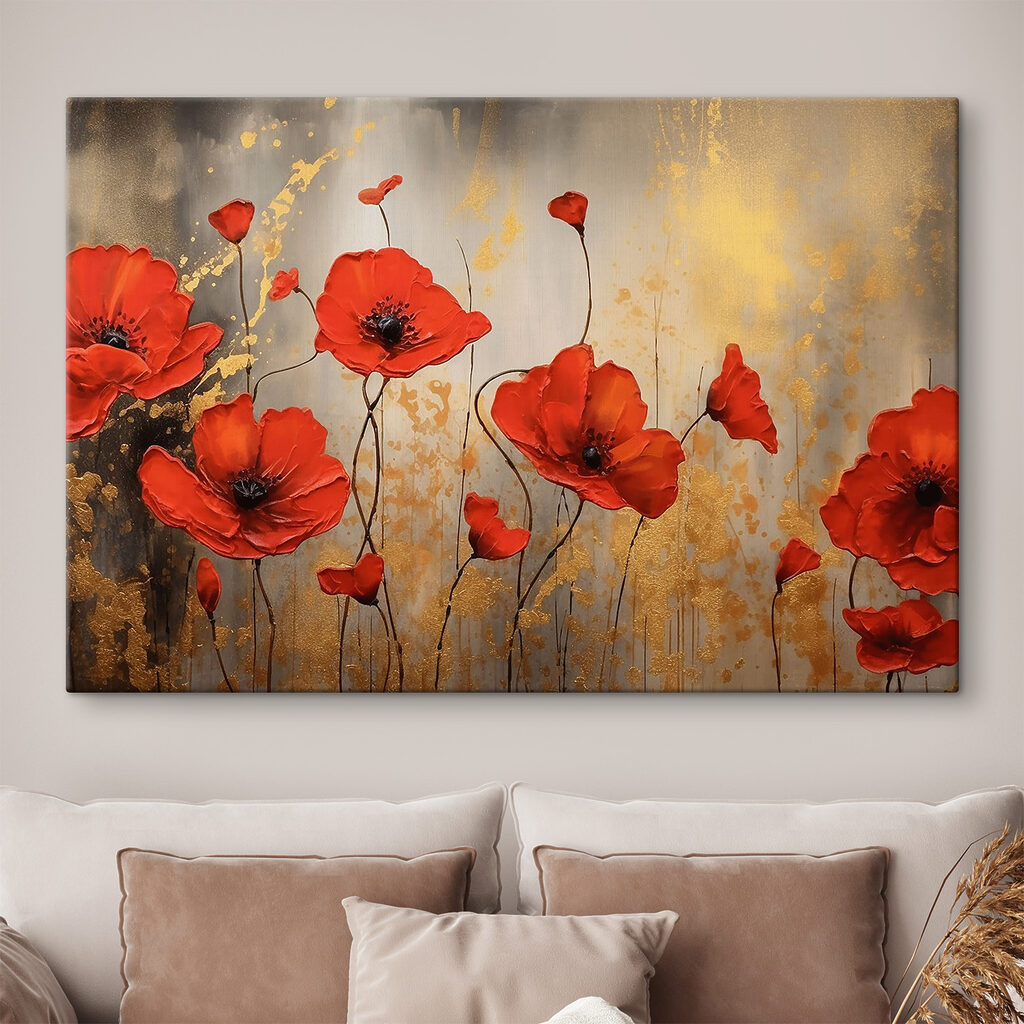 Klaprozen op gouden grond — interieur 2