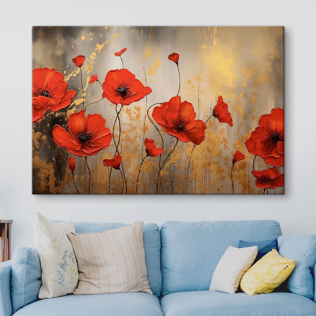 Klaprozen op gouden grond — interieur 3