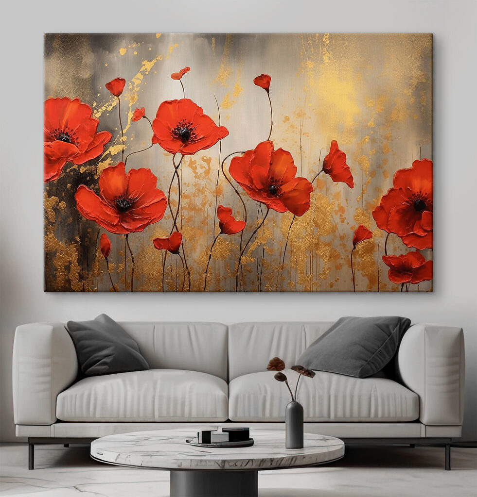 Klaprozen op gouden grond — interieur 1