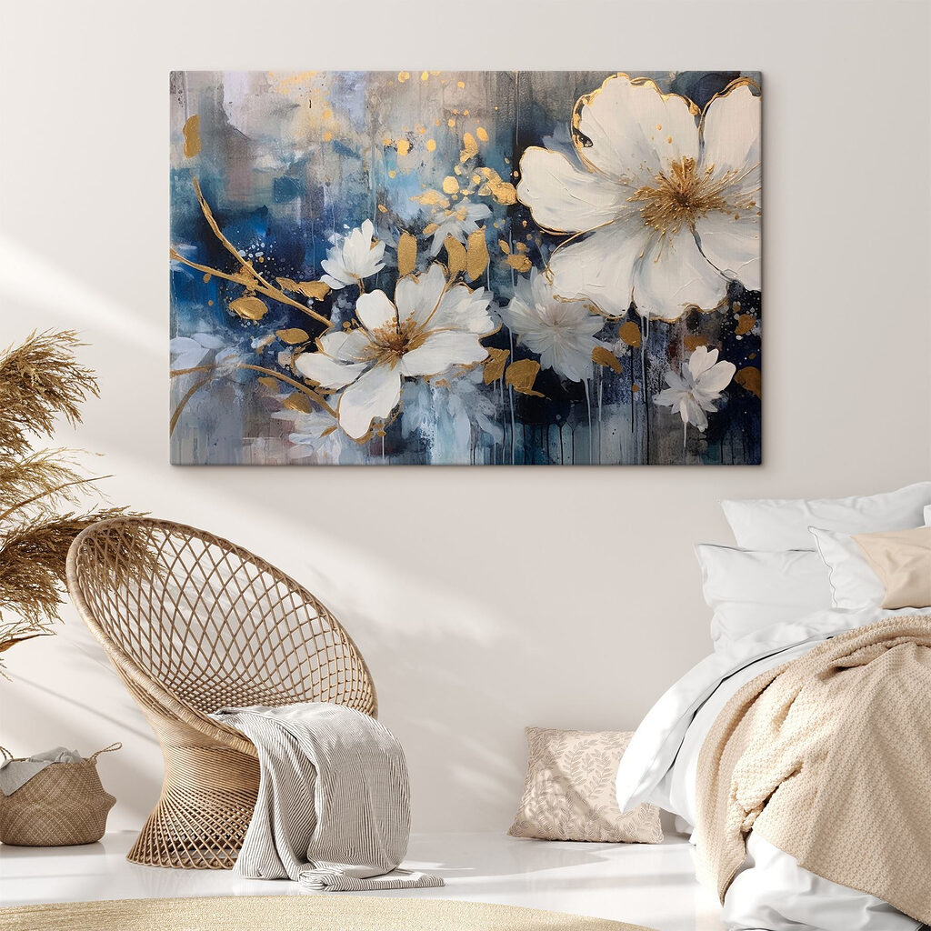 Witte bloei langs nachtblauw — interieur 3