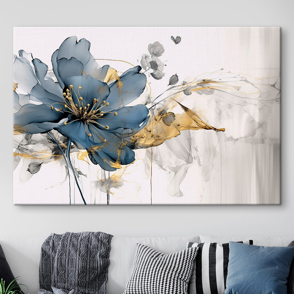 Elegante bloemendans in monochrome tinten in een interieur