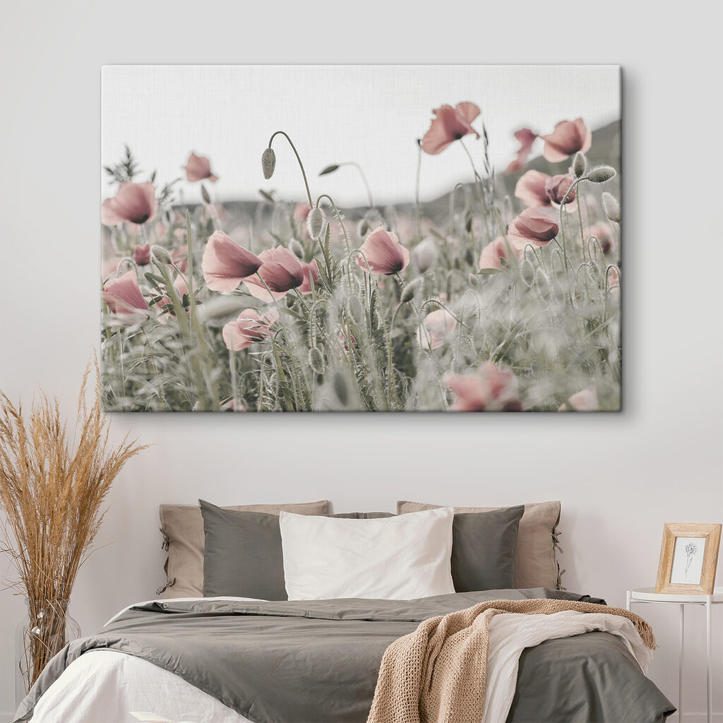 Klaprozen in verstild roze — interieur 2