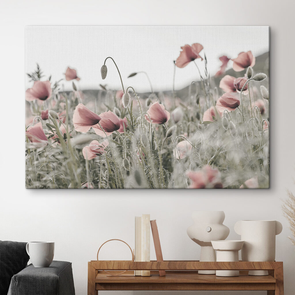 Klaprozen in verstild roze — interieur 1