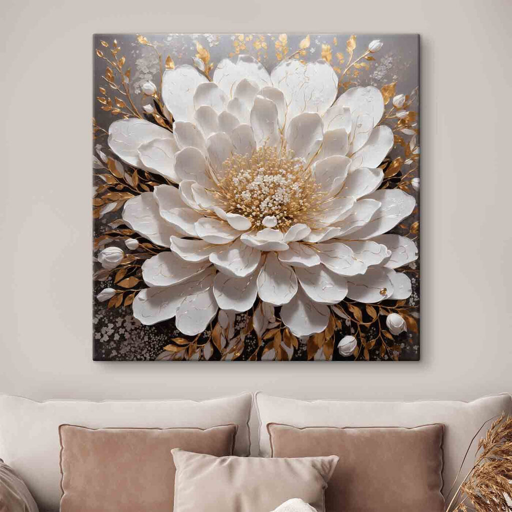 Bloem vol witte waaiers — interieur 1