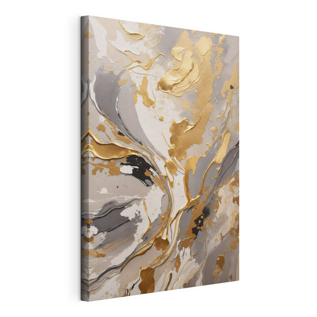 Elegante krullen in zachte tinten, gespannen canvas met doorlopende rand