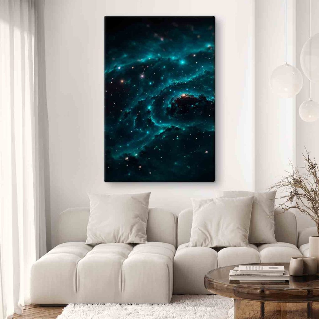 Spiraal van blauwe sterren — interieur 2