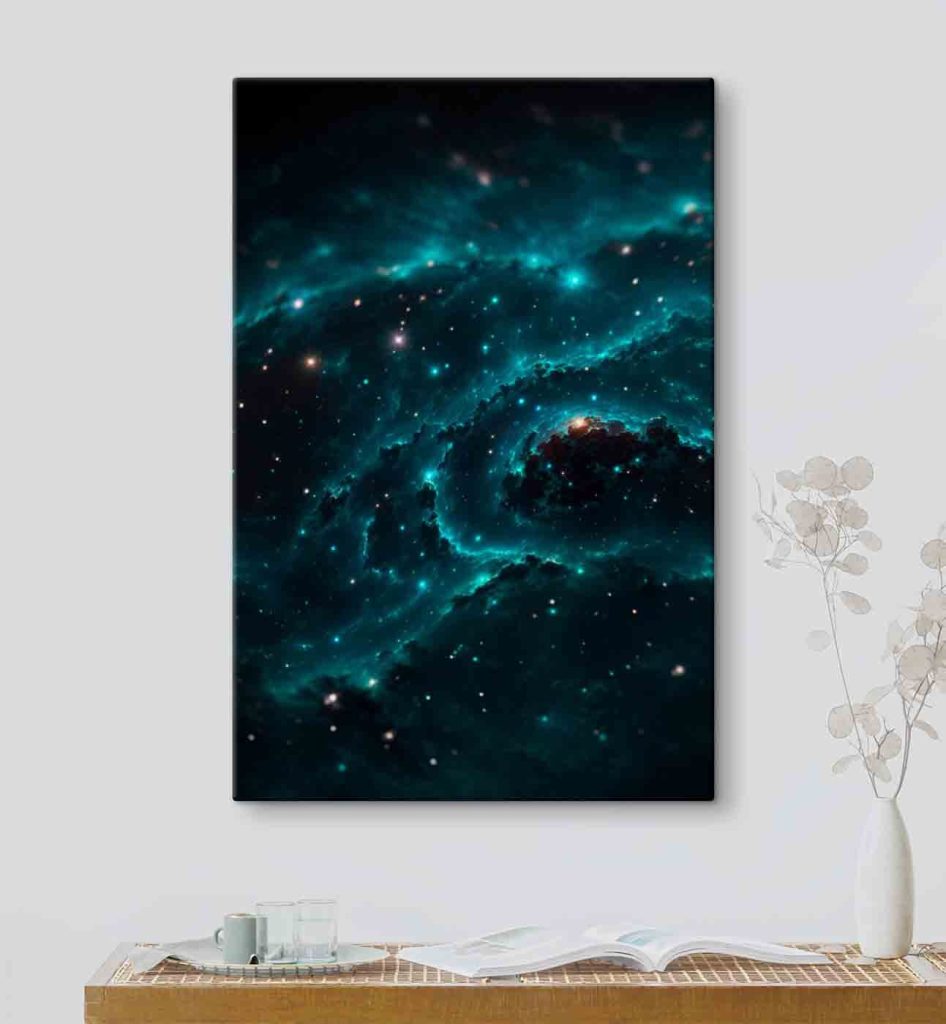 Spiraal van blauwe sterren — interieur 3
