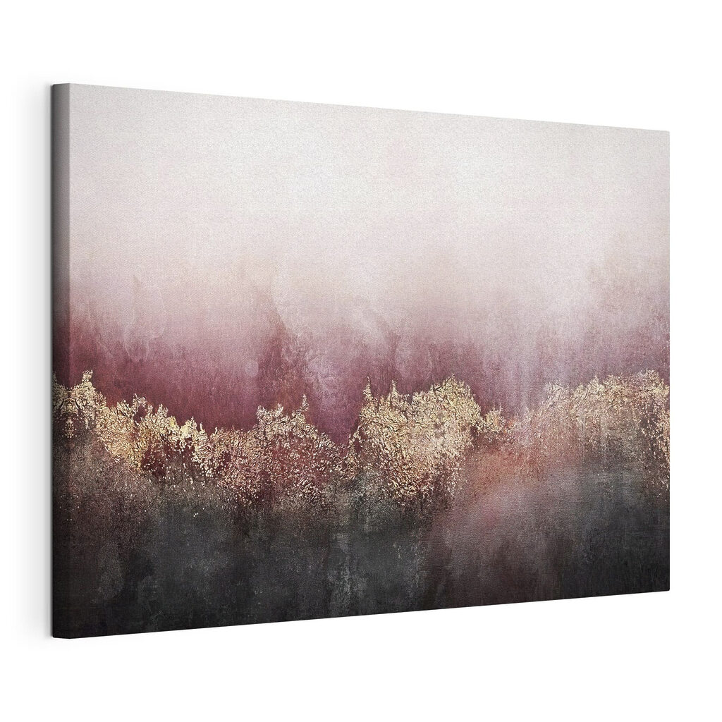Bomen aan de horizon, gespannen canvas met doorlopende rand