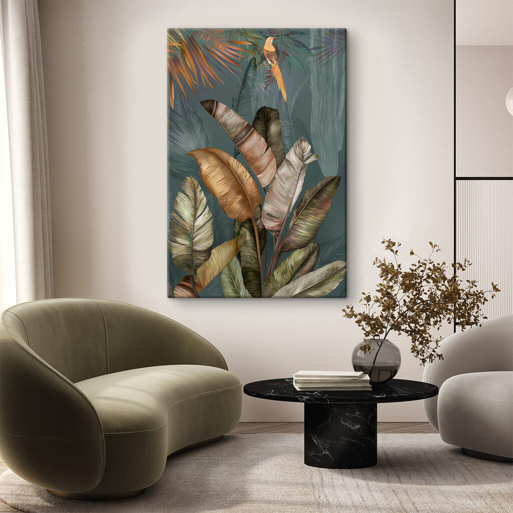 Tropische bladeren in kopertinten — interieur 2