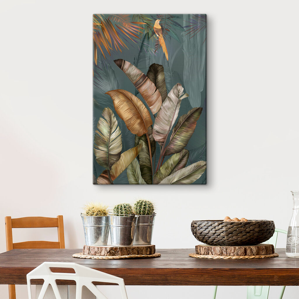 Tropische bladeren in kopertinten — interieur 3