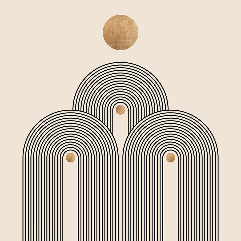 Bogen onder gouden zon — volledig ontwerp