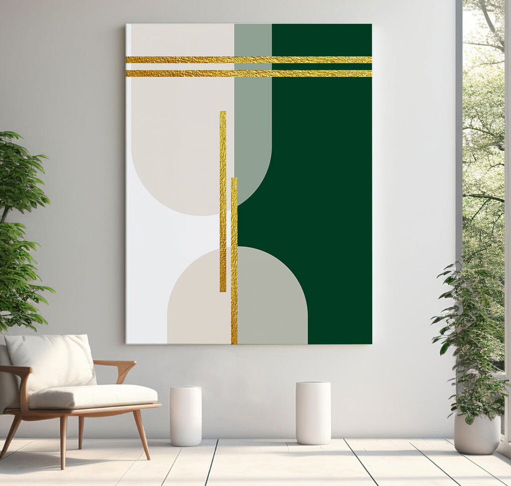 Abstracte elegantie in strepen en vormen in een interieur